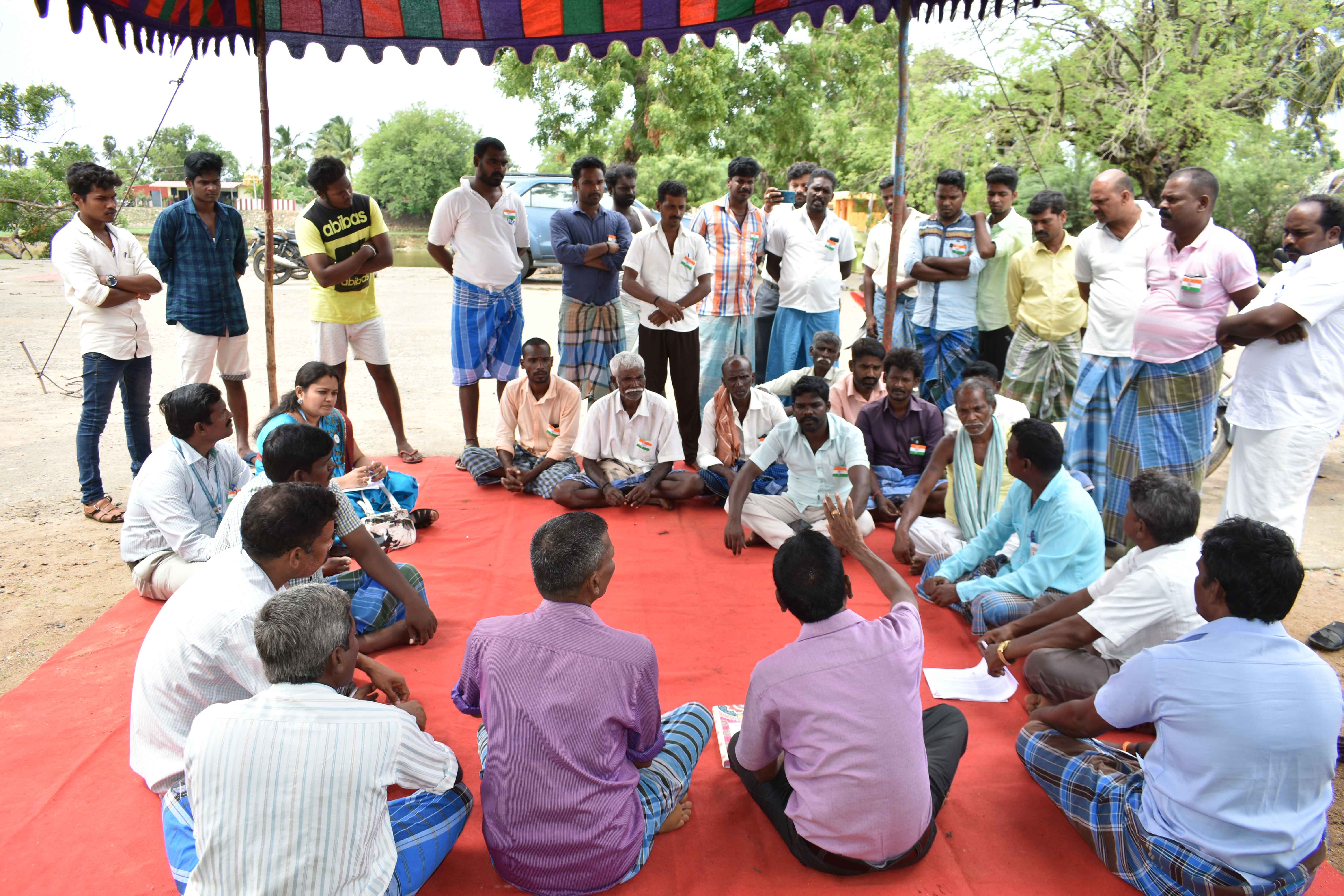 AVIT UBA cell members discussing  with villagers in Unnat Bharat Aghiyan meeting
